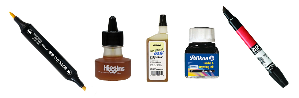 different types of inks and markers