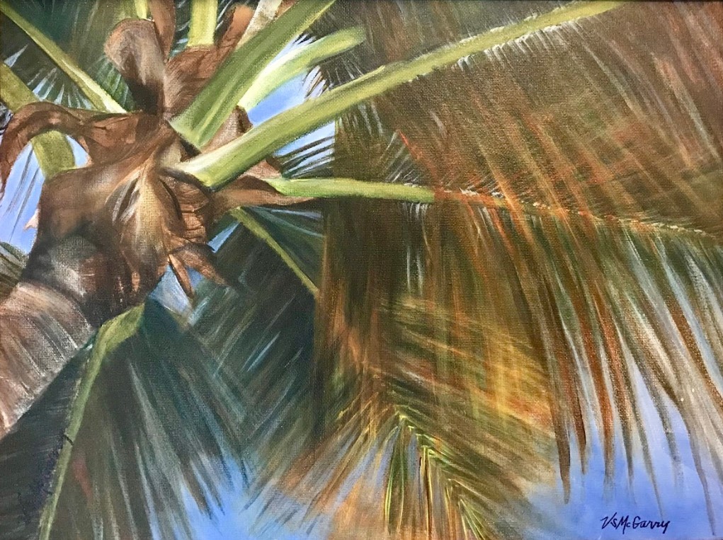 Vicky McGarry. Punta Cana Palm. Acrylic on canvas, 2016. 