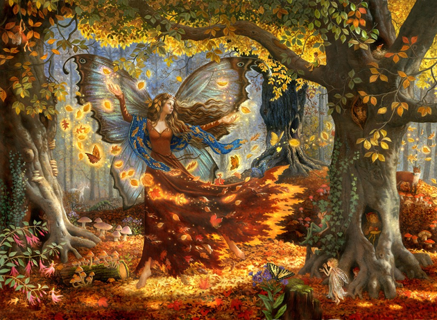 Fall Faerie. Oils on Canvas 24x36