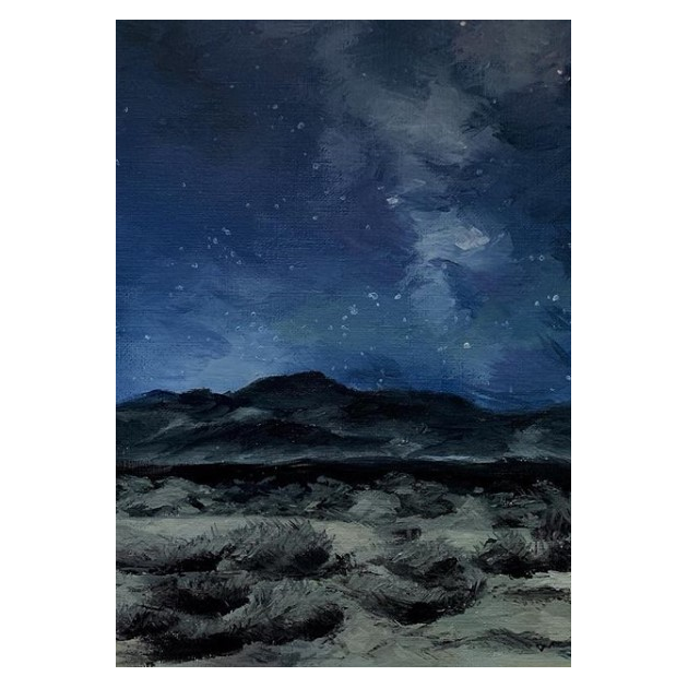 Nocturne in Yucca Valley by Mike Adams. Oil on panel via @mikeadams.fineart 