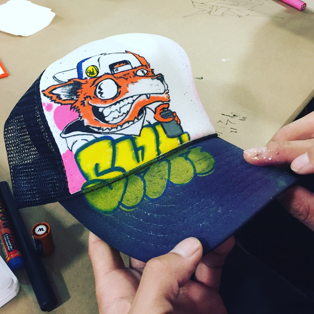 molotow graffiti hat with orange fox